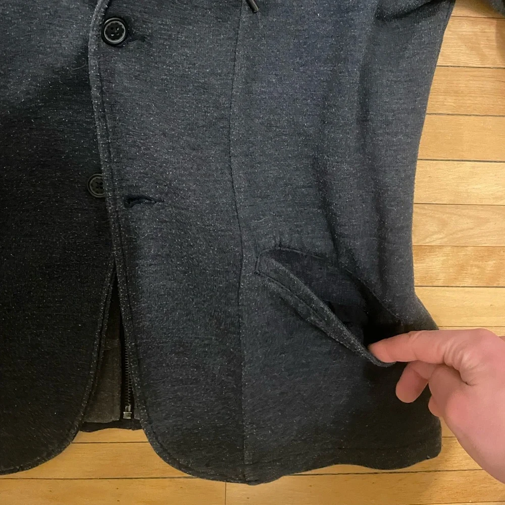 Men’s Navy and Grey Hoodie-Blazer by Howe in Sz L - Picture 4 of 13